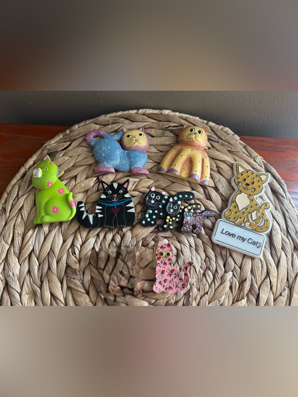 8 Vintage 90’s Cat Fridge Magnets - Vintage Magnet Set